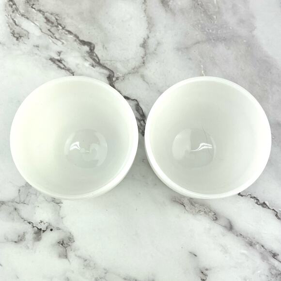 Vtg Anchor Hocking Milk Glass Grape Leaf Retro Mid Century Desert Cups Set of 2 - Picture 6 of 12